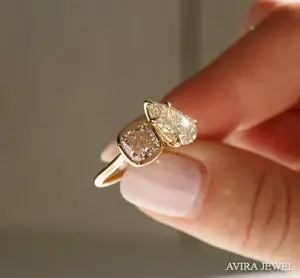 Anillo de Boda para Mujer con Diamante Cultivado en Laboratorio de Primera Calidad, Corte Princesa de 1.1CT, VVS1 VVS2, Oro Sólido de 10K 14K 18K, Sin Níquel, Sin Plomo, Clásico - Product Image 5