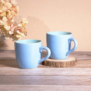 Blue Ocean Nordic Design Ceramic <b>Tea</b> <b>Cups</b> (Set of 2) 200ml Espresso & Cafe <b>Cups</b> with 100ml <b>Saucers</b> Classic & Chic PC Drinkware - Product Image 5