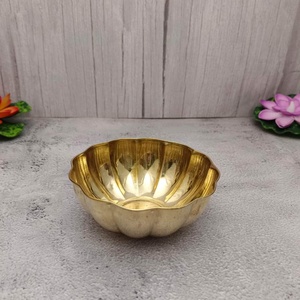 Golden bowl brass utensil metal dish <b>snack</b> serving modern kitchenware decorative elegant small <b>container</b> food stylish luxury - Product Image 4