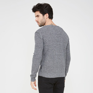 Suéter LENVIQUE SPORTS para Hombre, Cuello Redondo, Color Gris, 100% Algodón, Corte Regular, Tejido de Punto, Color Sólido, Casual, Ecológico, Transpirable - Product Image 3
