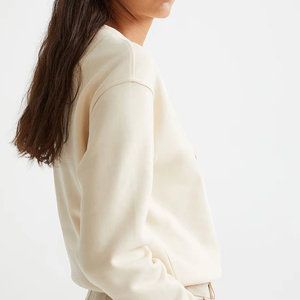 Sudadera Personalizada para Mujer con Bloques de Color, Cuello Redondo, 200 GSM, Felpa de Algodón, Estilo Oversize, OEM, Marca Privada - Product Image 3