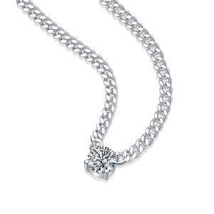 Collar de Plata de Ley 925 con Moissanita, Cadena de Lujo para Mujer, Joyería Elegante y Sencilla, Regalo - Product Image 3