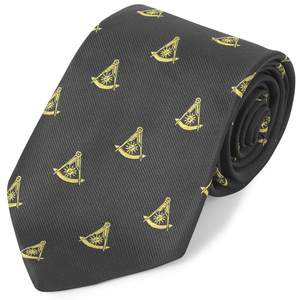 Corbata Masónica 2026 Master Blue Lodge California con Emblema Dorado Impreso por Transferencia Térmica, Personalizada OEM/ODM, Regalia Masónica - Product Image 3