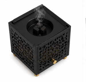 Quemador de incienso metálico con diseño decorativo recortado, soporte para carbón, quemador de fragancia árabe para el hogar, para Oud y Bakhoor - Product Image 6