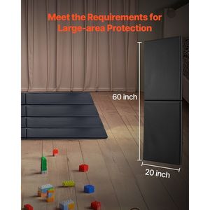 High-Density 60 X 20 X 2 Inch Gym Wall <b>Padding</b> Tear-Resistant Basketball Court Equipment Removable 2\" Thick <b>Foam</b> Wall-Mounted - Product Image 3
