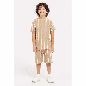 Ensemble T-shirt et short personnalisés pour enfants OEM, vêtements pour bébés, tenues d'été pour tout-petits, garçons et filles, T-shirt doublé et short, ensemble 2 pièces - Product Image 1