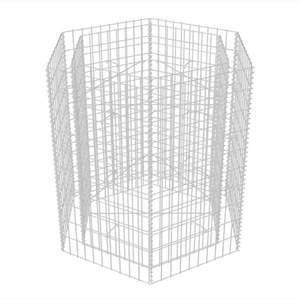 Jardinera Elevada Gabion de 39.4 x 35.4 x 39.4 Pulgadas, Macetas y Jardineras de Acero Galvanizado Plateado - Product Image 3