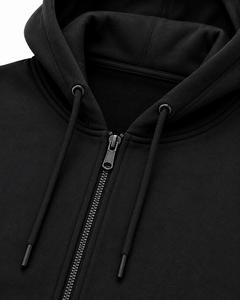 Sweat-shirt à capuche zippé pour homme, noir, manches raglan, poches, style streetwear décontracté, coupe classique, tissu polaire, 100% coton, vêtements d'hiver - Product Image 5