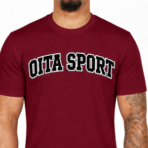 T-shirt ajusté bordeaux pour homme, manches courtes, col rond, imprimé personnalisé, en coton, coupe slim, streetwear, vente en gros, usage quotidien - Product Image 3