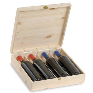 Boîte à vin en bois artisanale avec couvercle à charnières et poignée en corde pour un emballage cadeau élégant - Product Image 2
