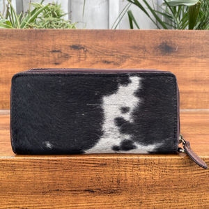 2025 concepteur de luxe en cuir véritable usiné porte-monnaie cheveux sur fourrure de vachette Vintage poignée sangle dames à la mode pochette - Product Image 5