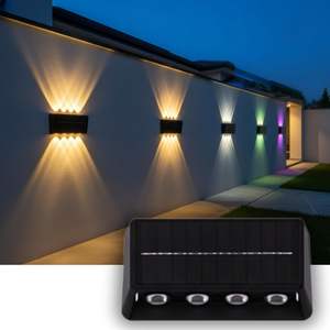 Lámpara Solar para Exteriores Homehop, Impermeable, 8 LED RGB, Iluminación Superior e Inferior, para Decoración del Hogar, Jardín, Camino, Porche y Balcón - Product Image 1