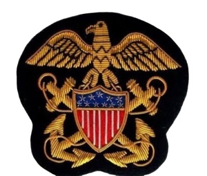 Custom Hand Embroidered Blazer Badges Gold Bullion <b>Wire</b> Luxury Crest Patch OEM Manufacturer 3D Raised Effect Water Resistant - Product Image 6