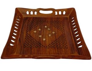 ถาดเสิร์ฟไม้ทำมือฝังลายดอกไม้ ของตกแต่งครัวสำหรับตกแต่งบ้าน - Product Image 5