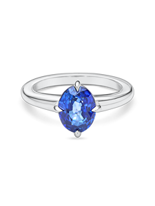 Anillo Solitario Minimalista de Oro Sólido de 14K con Zafiro Azul, Elegante para Uso Diario, Aniversario de Bodas, Joyería con Engaste de Puntas Tipo Brújula - Product Image 3