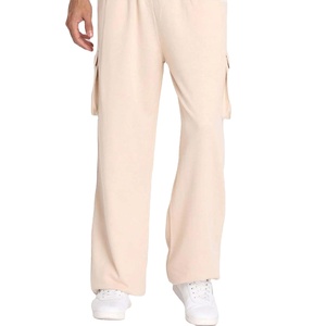 Unisex 100% Cotton Fabric Men's jogger Pants Customize Solid Beige Color Elastic Waist Oversize Wear Joggers Pants MADE BY HS - Product Image 4