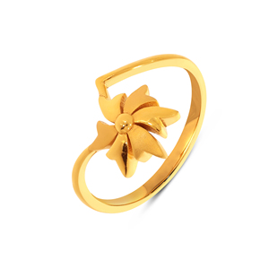 Golden Petal Bloom Floral Open Gold <b>Ring</b> for Women Elegant Flower Designer <b>Adjustable</b> <b>Ring</b> Lightweight Daily Wear Jewelry - Product Image 1