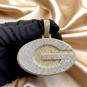 Joyería Hip Hop para Hombre, Colgante Personalizado con Letras, Plata de Ley 925, Diamante Moissanita VVS, Número, Nombre, Inicial, Logotipo - Product Image 4