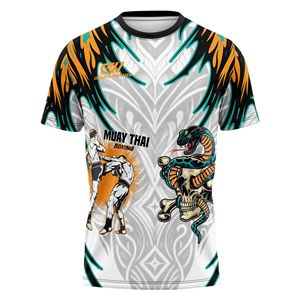 Conjunto de Rashguard de Manga Corta para Kickboxing y Muay Thai, Sublimado con Logotipo Personalizado OEM, Transpirable, de Spandex/Poliéster, Ropa de Combate - Product Image 2