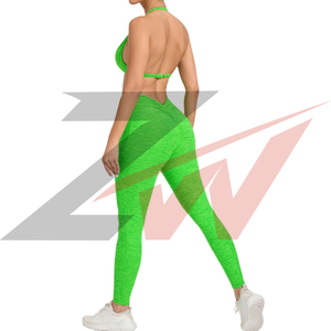 Ensemble de yoga 2 pièces pour femme avec logo de la même marque, leggings taille haute, vêtements de sport pour le yoga, tenue de sport pour femme, ensembles de fitness pour la salle de sport - Product Image 3