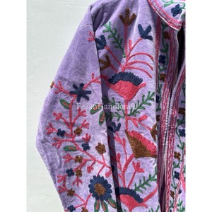 Veste en velours violet, veste brodée Suzani d'Ouzbékistan, veste <span class=keywords><strong>chic</strong></span> bohème, veste style <span class=keywords><strong>hippie</strong></span>, tenues pour femmes - Product Image 4