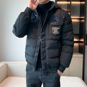 Veste d'extérieur homme hiver 2026 tendance, en coton imperméable réversible, col montant épais, chaud, avec revêtement en mélange de laine, grandes tailles - Product Image 3