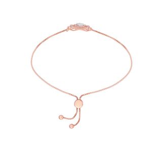 Pulsera de oro rosa con diamantes de 0.42 ct, corte redondo, marquesa y princesa, engaste circular, para mujer, de lujo, para uso diario. - Product Image 3