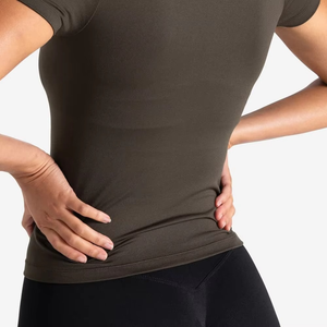 Compre Ahora Camisetas de Gimnasio para Mujer con Logotipo Personalizado, Tela Elástica Resistente, Camiseta de Entrenamiento de Alto Rendimiento, Venta al Por Mayor, Fabricante OEM ODM Directo de Fábrica - Product Image 6