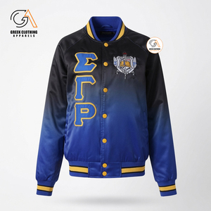เสื้อแจ็คเก็ตวาร์ซิตี้ Sigma Gamma Rho รุ่นหรูหรา ทำจากผ้าขนสัตว์หนานุ่ม พร้อมงานปักลายกรีกอย่างประณีตและหนังแกะ - Product Image 3