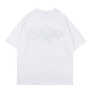 T-shirts personnalisés en jersey 100% coton surdimensionnés avec logo imprimé sur écran, col rond, respirants, grandes tailles, t-shirts d'été personnalisés pour hommes - Product Image 4