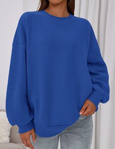 Sudadera de cuello redondo de moda para mujer, top de forro polar oversize, proveedor mayorista de moda de otoño - Product Image 4