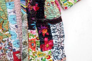 Chaqueta de Kimono folclórica Bohemia hecha a mano, chaqueta de retazos coloridos, abrigo de ropa de dormir para mujer - Product Image 5