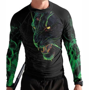 Rashguard Homme Respirant et Écologique à Sublimation Intense, Logo Personnalisé pour Entraînement Arts Martiaux NO-GI Grappling Jiu-Jitsu - Product Image 1