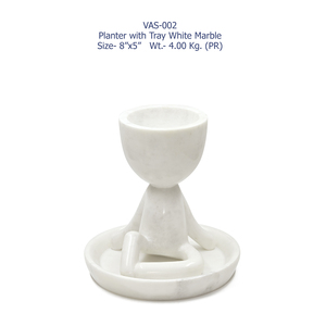 Jardinière moderne en marbre noir avec plateau assorti – Pot élégant pour intérieur et extérieur, idéal pour la décoration de la maison et du jardin – Prix de gros indien premium - Product Image 2