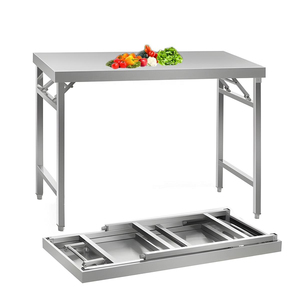 <span class=keywords><strong>Table</strong></span> utilitaire <span class=keywords><strong>pliable</strong></span> en acier inoxydable <span class=keywords><strong>de</strong></span> qualité commerciale pour cuisine, camping en plein air, barbecue, fête, garage, établi portable - Product Image 4