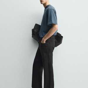 T-shirt décontracté pour homme, bleu foncé, coupe oversize, manches courtes, col rond, avec imprimé au dos, jersey 100% coton, coupe classique - Product Image 4