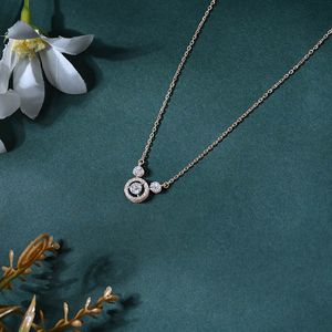 Collier pendentif de luxe en or rose 14 carats avec triple halo de diamants marquise, chaîne fine, bijoux délicats pour femme, cadeau d'anniversaire ou de mariage - Product Image 2