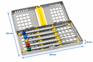 Juego de 5 piezas de osteótomos dentales manuales de acero rectos con estuche, certificados CE para uso en quirófanos - Product Image 4
