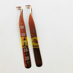 New Arrival Pointed Tip Rose Gold Tweezers for Mink Laser Engrave Eyelash Extensions Stainless Steel Material Sustainable - Product Image 1