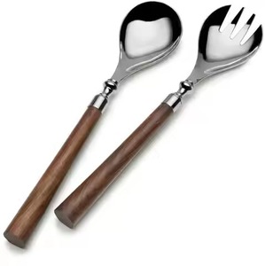 Elegant Metal Salad <b>Server</b> Set <b>Buffet</b> Serving Spoon Fork for Banquets and Events - Product Image 2