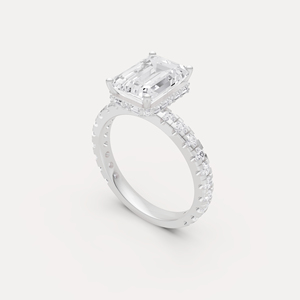 Anillo de halo con diamantes cultivados en laboratorio de 14k, elegante, fabricado en India, joyería con estilo para compromiso y propuesta, disponible al mejor precio. - Product Image 3