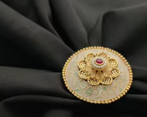 Anillo ajustable elegante con acabado antiguo hermoso de moda en oro pulido, anillo de dedo ajustable para mujeres y niñas, ropa de fiesta - Product Image 2