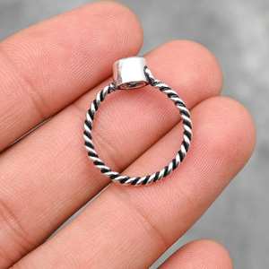 Bague en argent sterling 925 torsadée faite à la main avec pierre unique en kunzite rose, cadeau de bijoux - Product Image 3