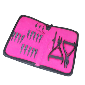 Kit d'outils tout-en-un pour extensions capillaires avec ouvre-anneaux micro, pince de fermeture, applicateur de bandes adhésives, enfile-boucles, peigne à queue et fermeture éclair - Product Image 1