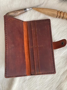 Cartera larga de lujo de cuero genuino personalizada para mujer, tarjetero, monedero con bloqueo RFID, Cartera de cuero para mujer, 2017 - Product Image 4