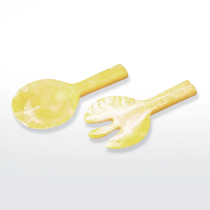 AUREVIA CRAFTS Classical Resin Salad Servers Set Eco-Friendly Dishwasher/Microwave/Oven <b>Safe</b> Handmade Spoon Fork Salad <b>Tools</b> - Product Image 3