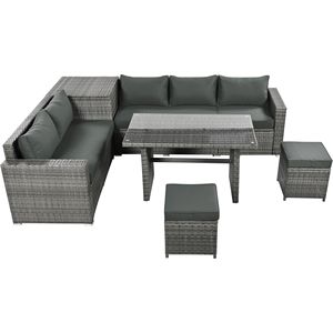 Ensemble de canapé modulable 6 pièces en rotin PE résistant aux intempéries avec boîte de rangement pour jardins et patios - Product Image 4