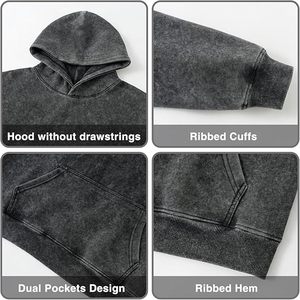 Sudadera con Capucha de Invierno Extra Grande Personalizada TopTie para Hombre y Mujer, 100% Algodón, Diseña Tu Propia Imagen/Texto/Logotipo, Estilo Vintage - Product Image 4