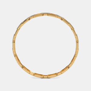 Pulsera de Cadena de Oro con Eslabones Geométricos de Diamantes - Product Image 1