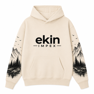 เสื้อฮู้ดพิมพ์ลายกราฟิกแบบกำหนดเอง ผ้าฝ้ายพรีเมียมเนื้อนุ่ม สวมใส่ได้ทั้งชายและหญิง สไตล์สตรีทแวร์ - Product Image 1